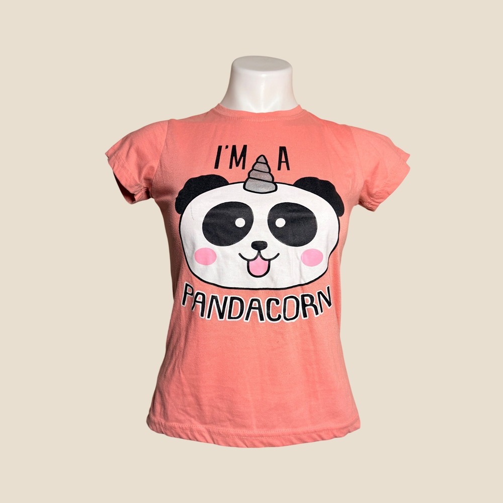 Y2K Miss Popular Pink I'm a Pandacorn Graphic Baby Tee Shirt Scene Cute #16